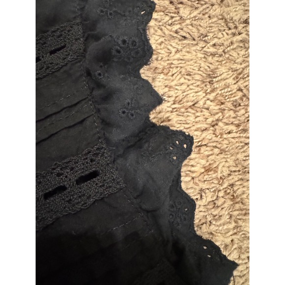 Adiva Black Eyelet Lace/Feminine Detail Top‎ – Size Small - Picture 3 of 4